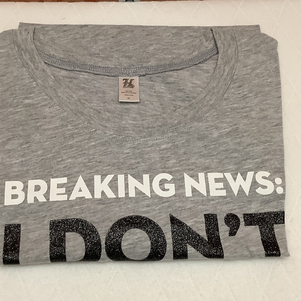 Gray Graphic Tee with Bold Statement